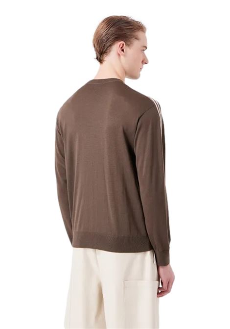 Shaved virgin wool jumper with jacquard eagle logo EMPORIO ARMANI | sweaters | 6R1MXG 1MNGZF420